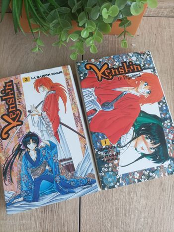 Lot 2 mangas album double Kenshin le vagabond 1 2 3 4