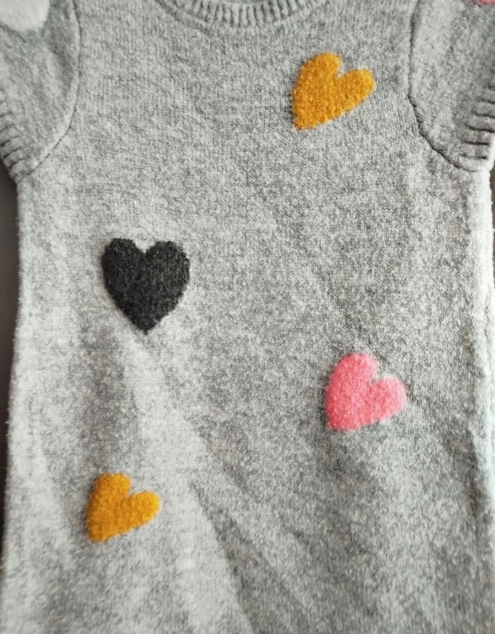 Robe fille pull coeur - photo numéro 2