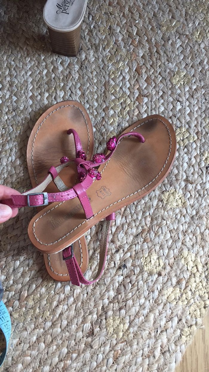 Nu-pieds cuir rose 36 - photo numéro 3