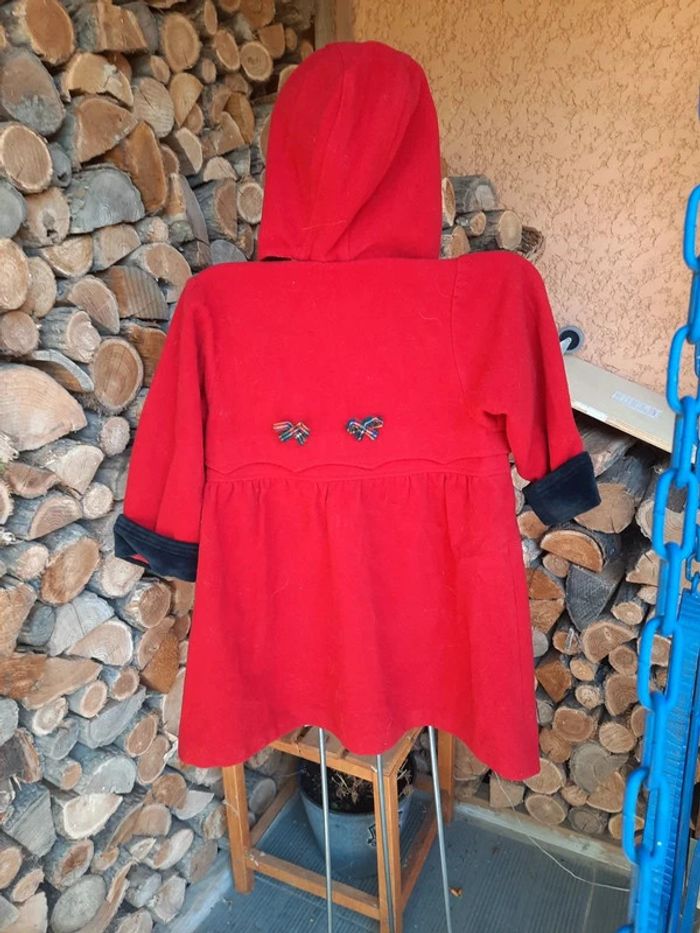 Manteau vintage rouge & écossais capuche amovible - photo numéro 6