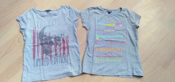 Lot 2 tee-shirts manches courtes Kiabi 10 ans