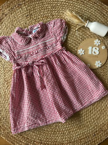 Robe Vichy rouge - taille 18 mois