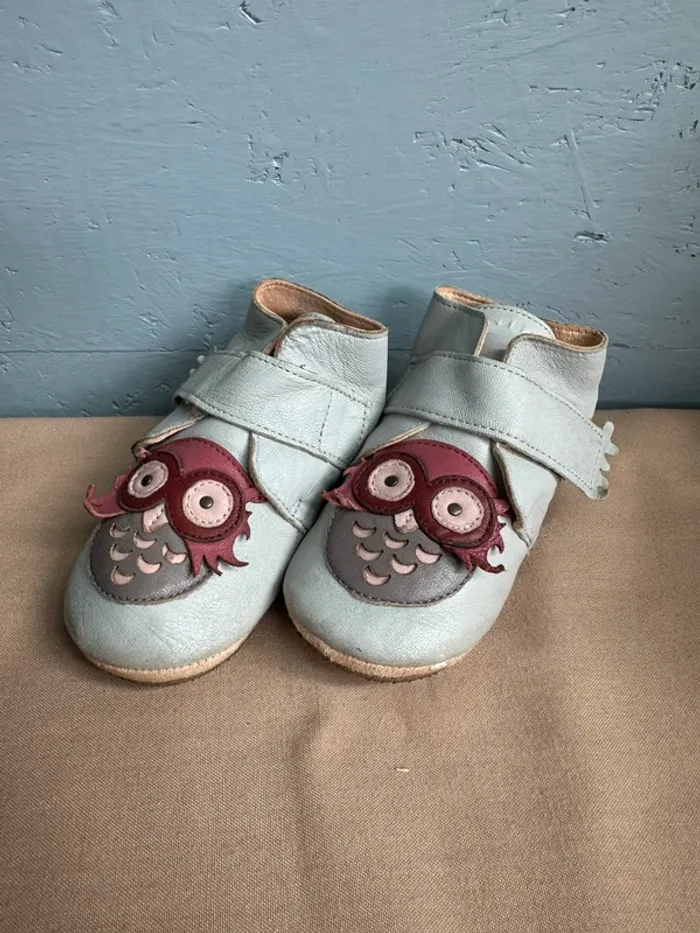 Chaussons gris EZPZ easy peasy hiboux 25