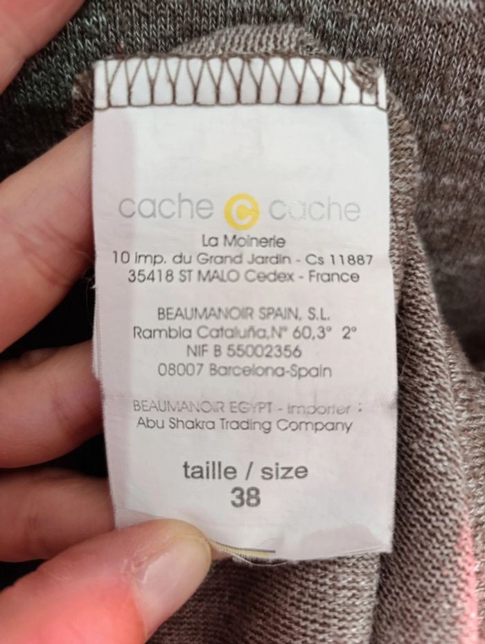 Robe chinée marron beige cache cache T38 - photo numéro 9