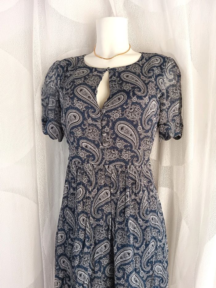 Claudie Pierlot | Robe Rizalde  bleu Et noir | t. 36 - photo numéro 2