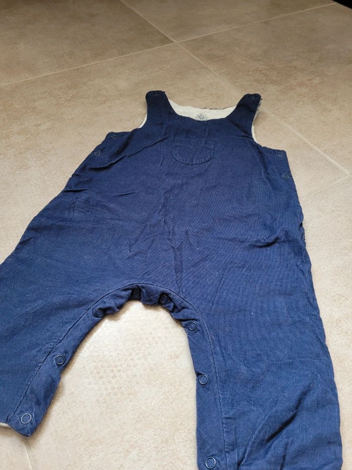 Salopette petit bateau bleu gris 3 mois - photo numéro 2