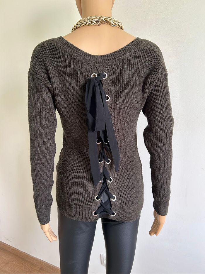 Pull vert kaki à manches longues Morgan taille XS TBE - photo numéro 5