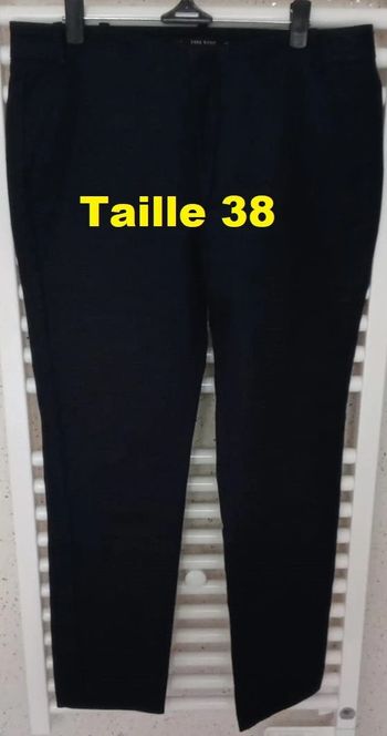 Pantalon bleu marine Zara Basic Taille 38