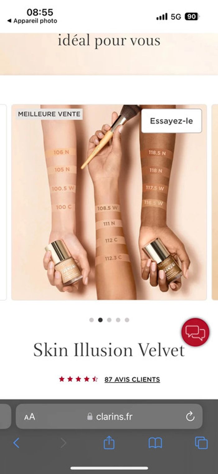 Fond de teint clarins skin illusion neuf - photo numéro 7