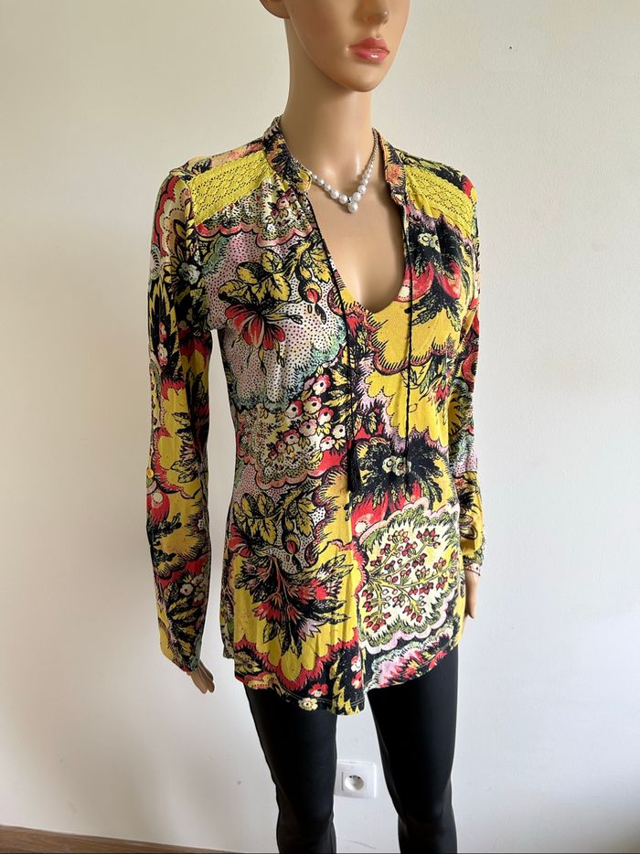 Blouse imprimée à manches longues Desigual taille S bon état - photo numéro 2