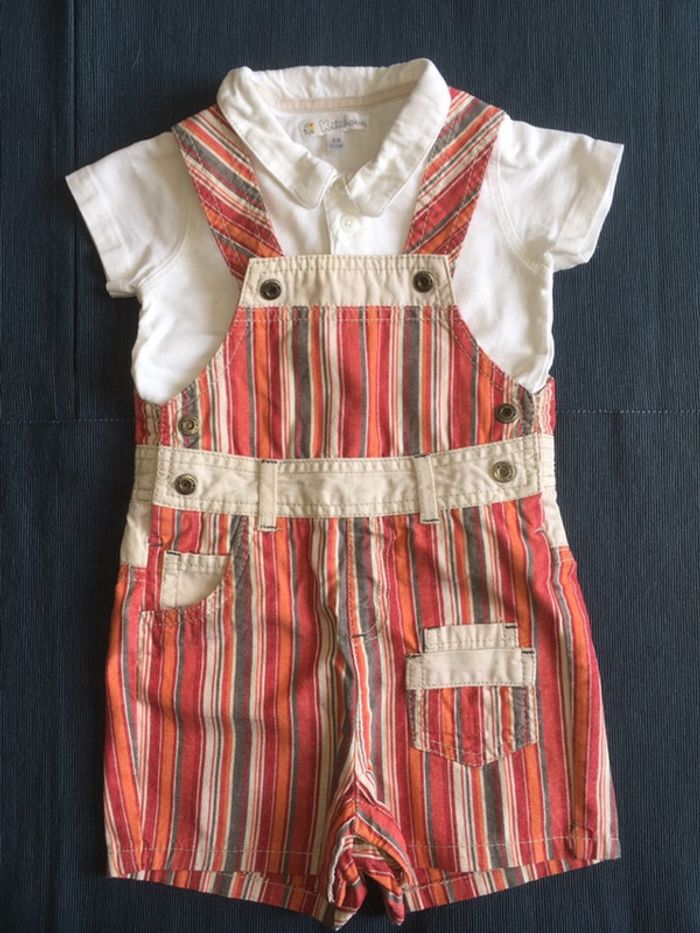 Ensemble polo + salopette 9 mois Kitchoun/Kiabi