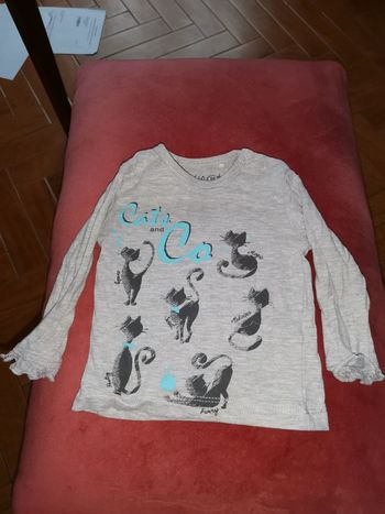 T-shirt chat 6 mois fille
