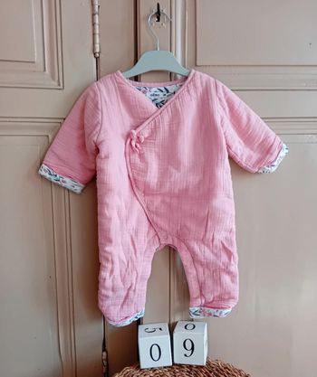 Combinaison en gaz de coton rose - Gemo - 9 mois