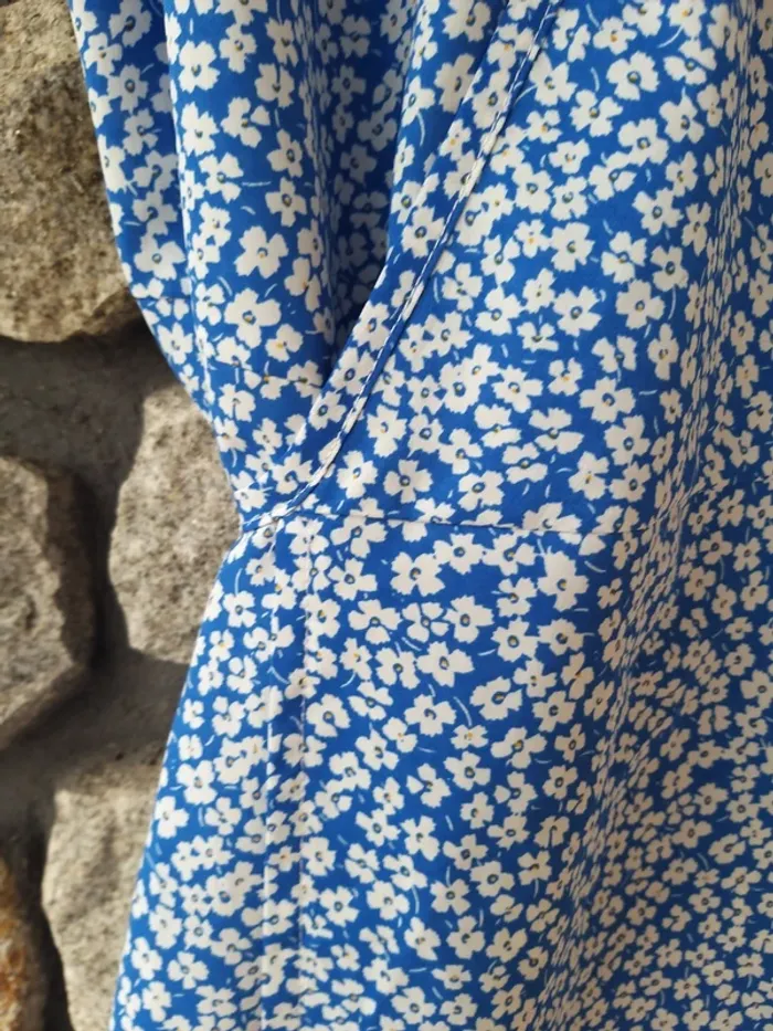 Robe longue femme bleue et blanche - photo numéro 4