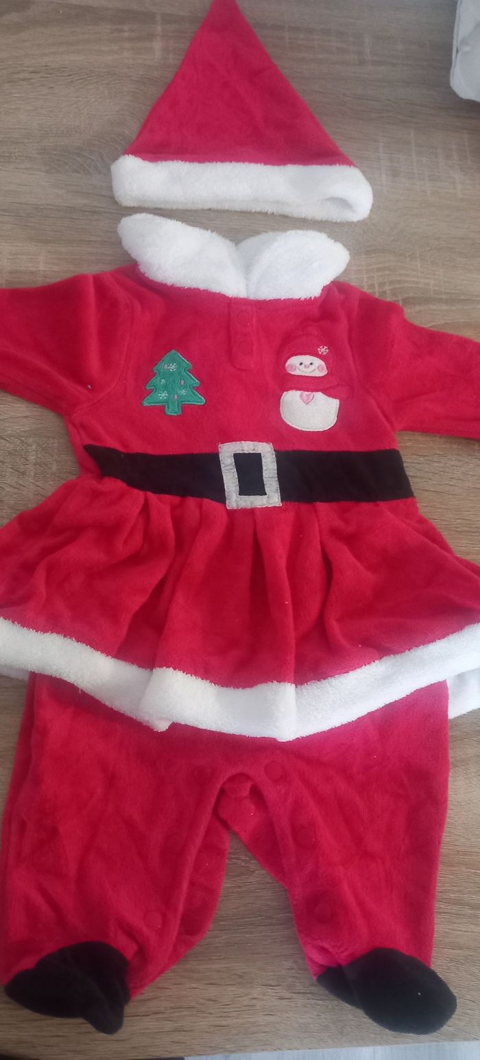 Pyjama + bonnet thème noel fille 3 mois