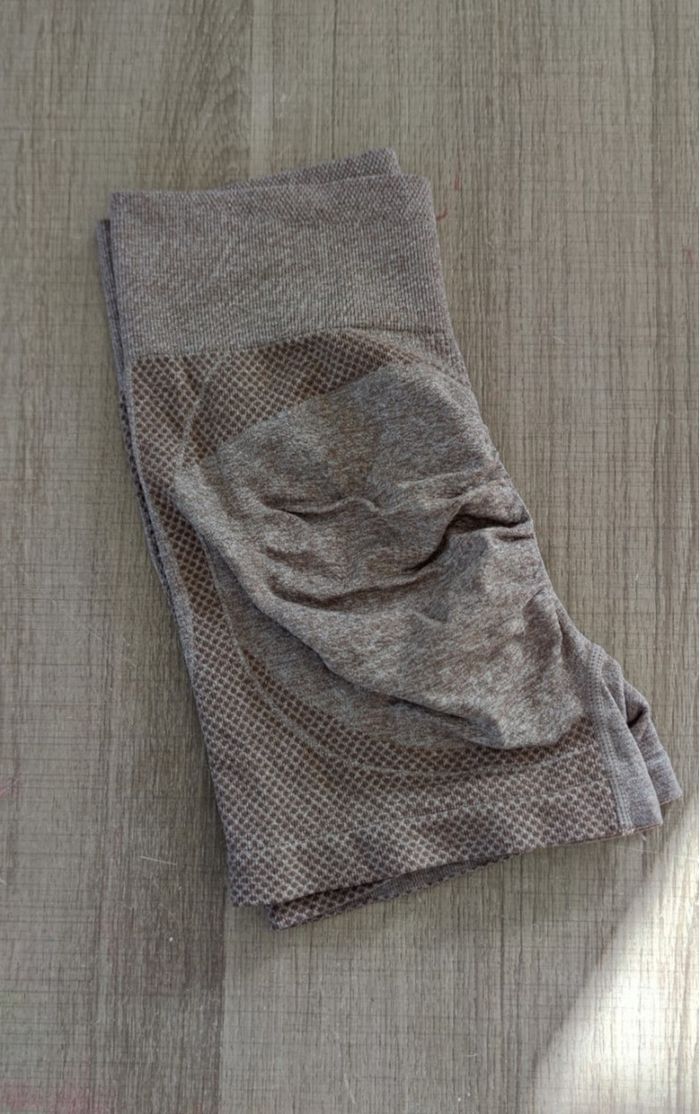 Short de sport taille haute couleur marron pour femme taille XL short de yoga fitness gym sport - photo numéro 3