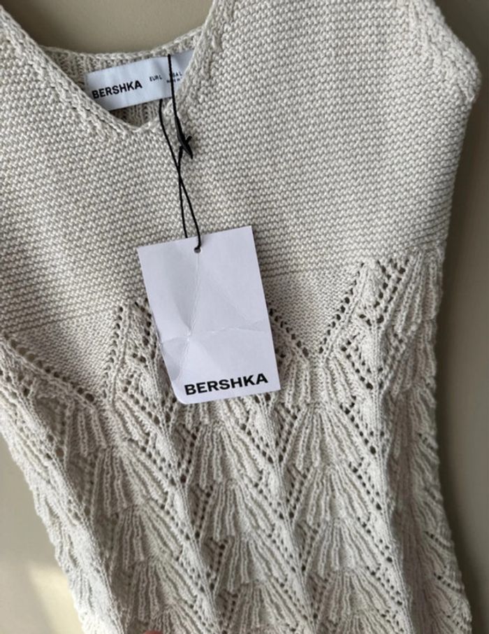 👗Robe en maille beige été  - bershka - taille L - neuf avec étiquette - photo numéro 3