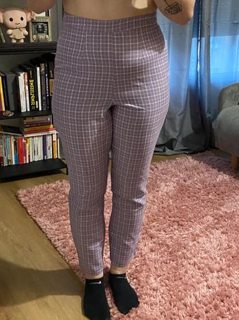 Pantalon à carreaux lilas boohoo