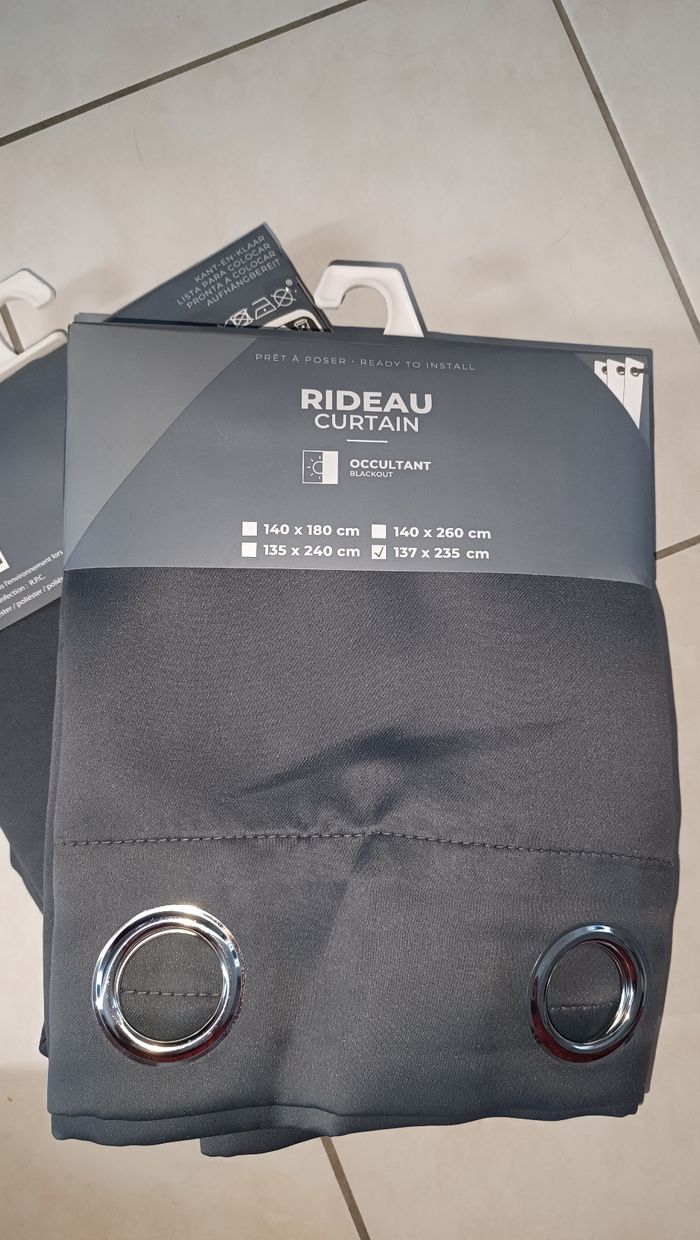 Grands Rideaux occultants gris