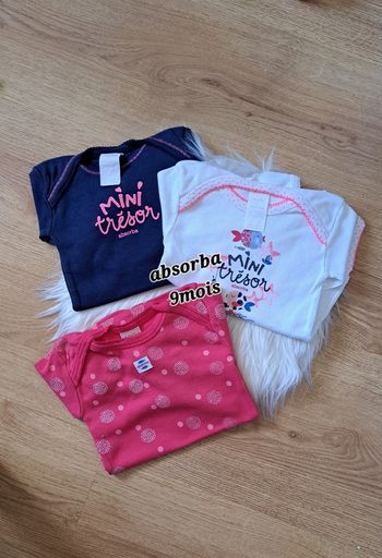 lot de 3 bodies 9mois absorba 👼