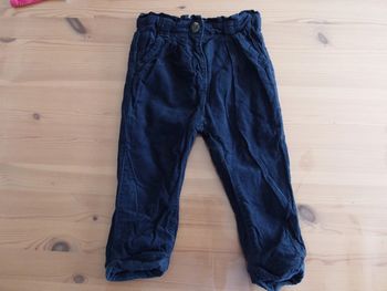 Pantalon en velours bleu marine