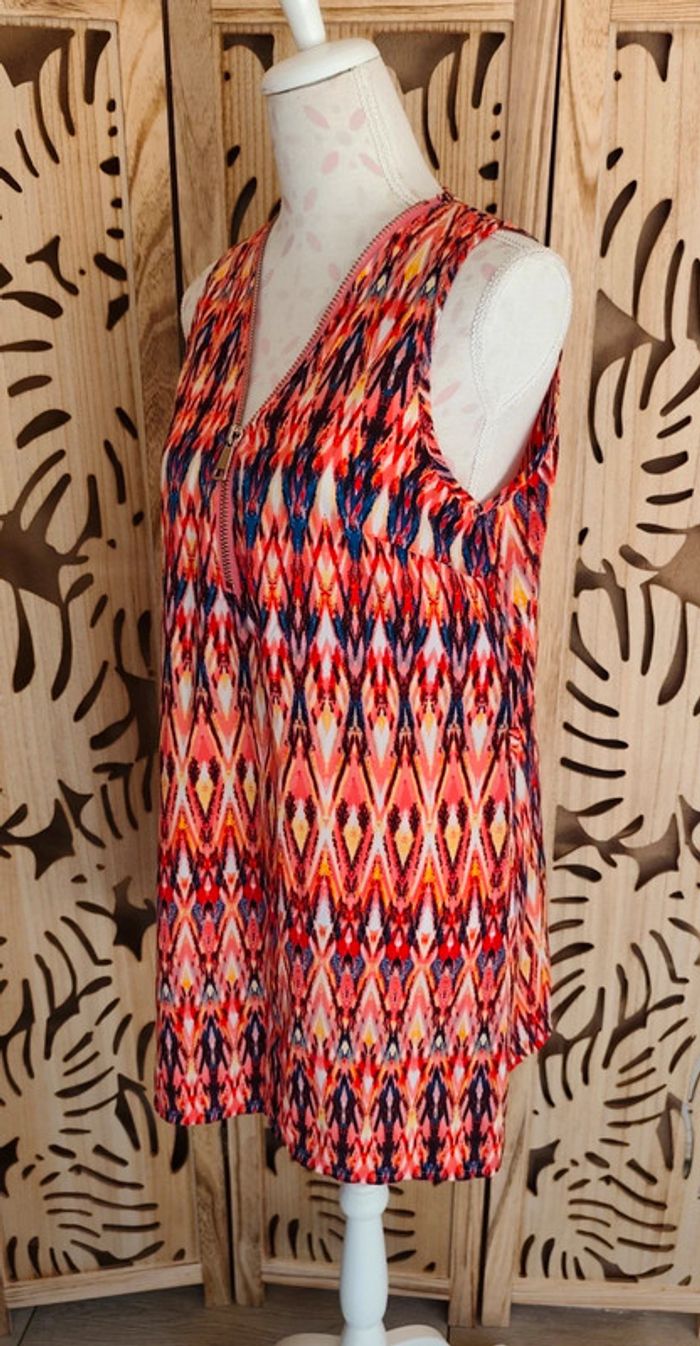 Tunique longue ou robe courte à motif coloré Kaylla Paris - photo numéro 3