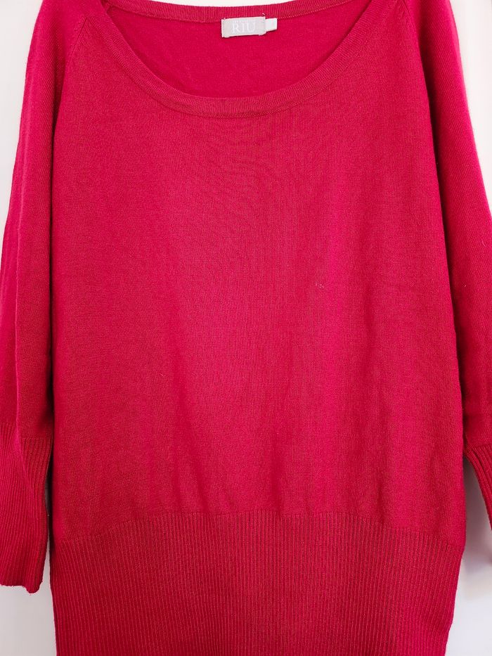 Pull rouge Jacqueline Riu taille L - photo numéro 3