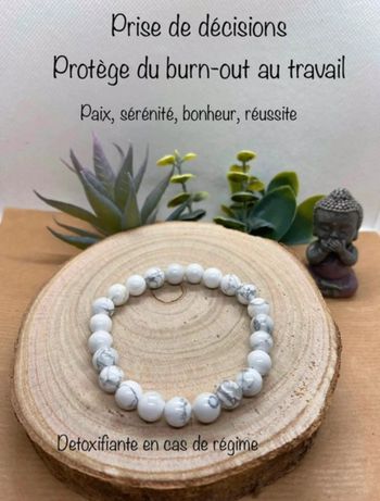 Bracelet howlite 18 cm , lithothérapie