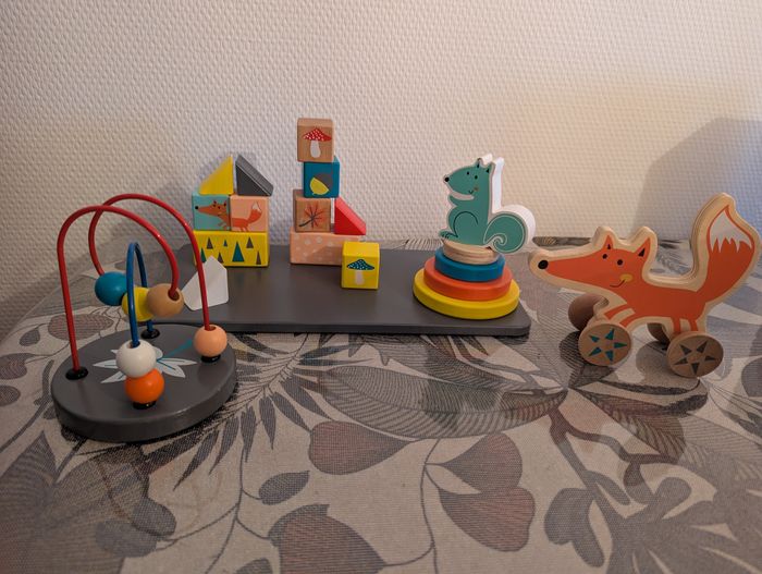 Vertbaudet Boîte bois multi activités renard - photo numéro 5