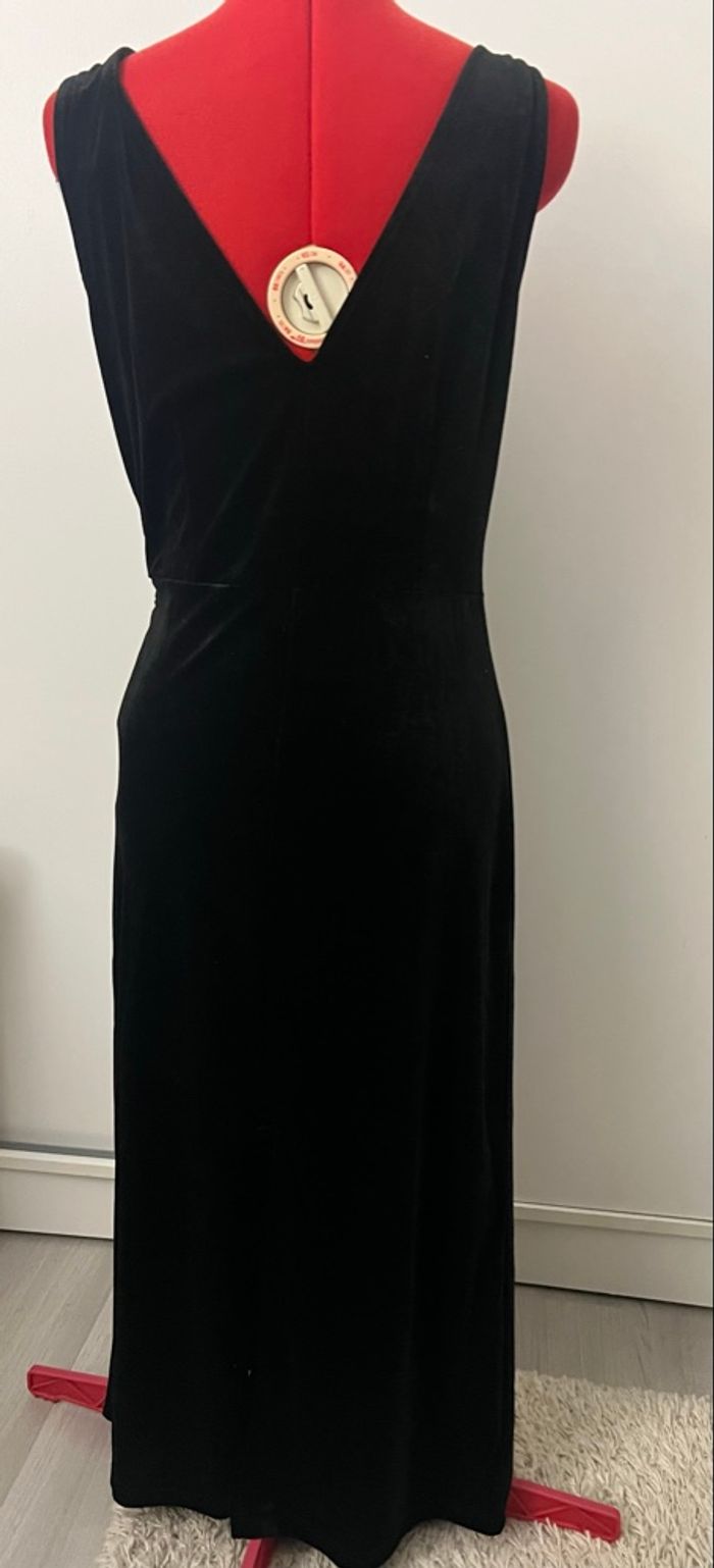 Robe midi drapée velours noir Kiabi - photo numéro 8