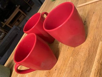 Lot de 3 mugs rouges