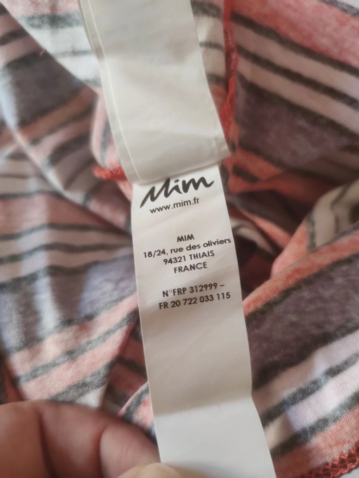 Top bustier à dos nu à rayures T. S _ MIM 💮 100% Coton - photo numéro 9