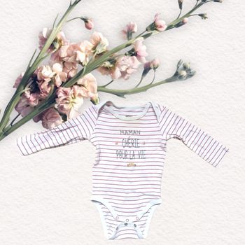 Body bébé fille manches longues rayé Rose/Blanc taille 9 mois