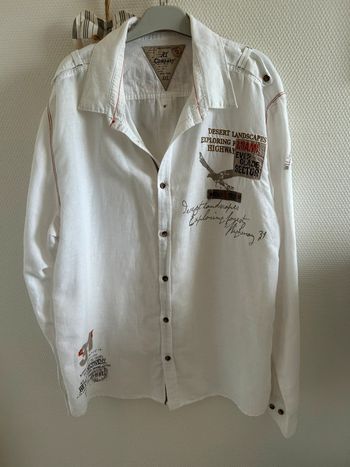 Chemise inscription lin/coton