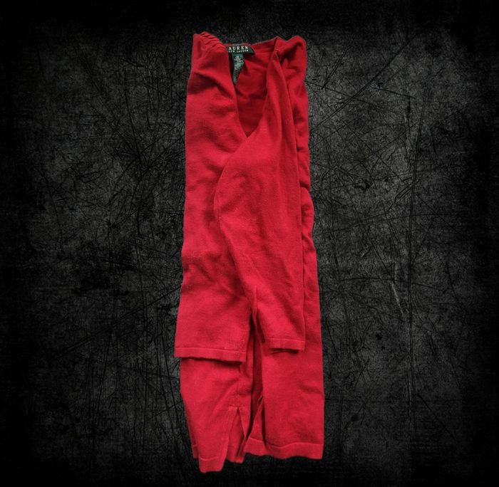 🔴 Pull femme Ralph Lauren – Rouge, col V, manches 3/4 – Taille M - photo numéro 6