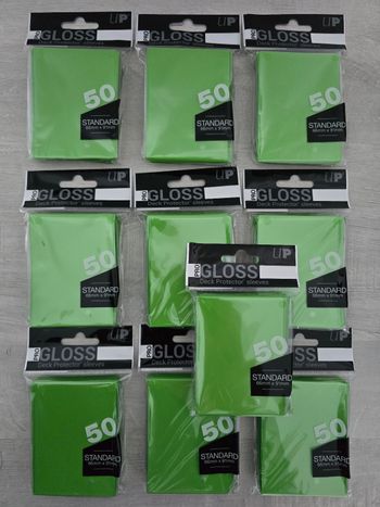 Lot de 10 paquets de 50 sleeves Ultra Pro Deck Protector Gloss Vert Citron 