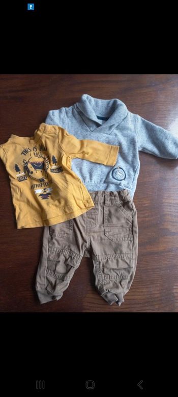 Ensemble 3 pièce C&A pull+t-shirt+pantalon 3mois