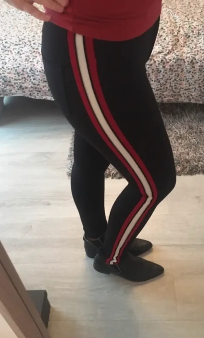 Pantalon noir à galon rouge Promod - photo numéro 6