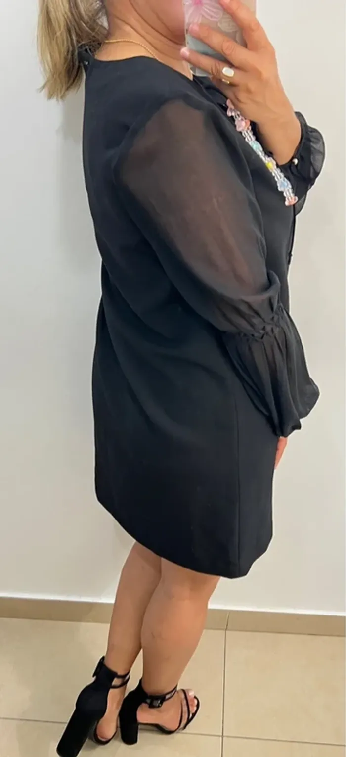Robe Droite Noire IKKS Taille 40 - photo numéro 4