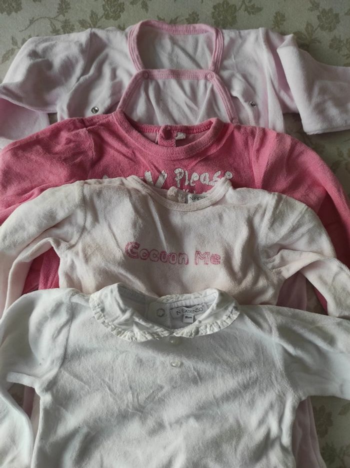 Lot de 4 pyjamas velours fille 12 mois