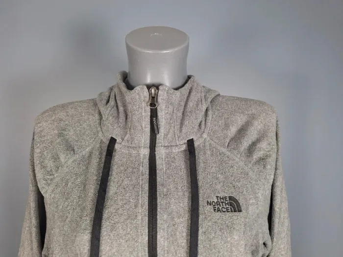 Veste polaire fine The North Face femme XL – Gris chiné – Capuche - brodé (616) - photo numéro 2