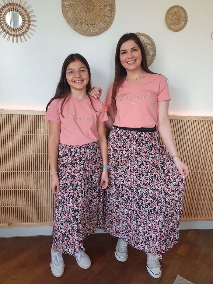 Jupe plissée Vienne rose motifs Taille M - photo numéro 5