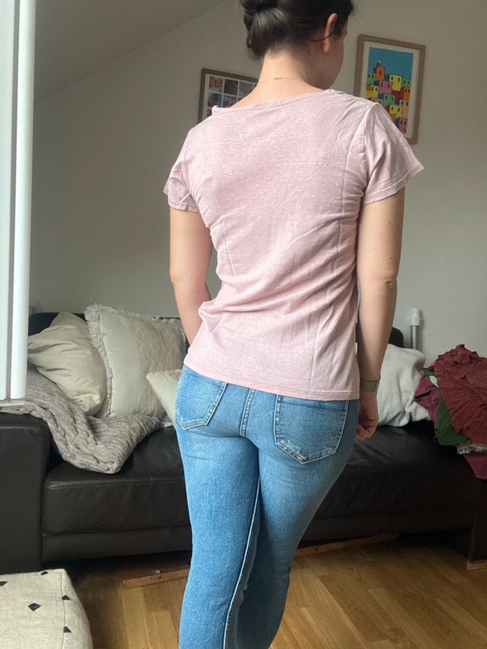 Tee shirt rose en lin - Isabel Marant étoile - S - photo numéro 2