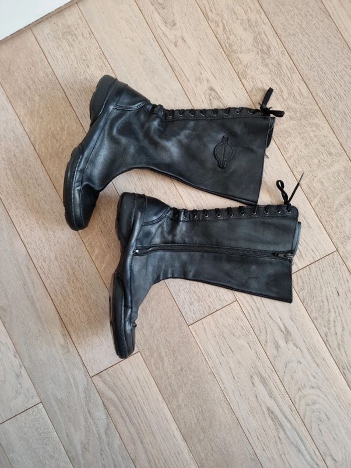 Bottine texte cuir 37 noir - photo numéro 2