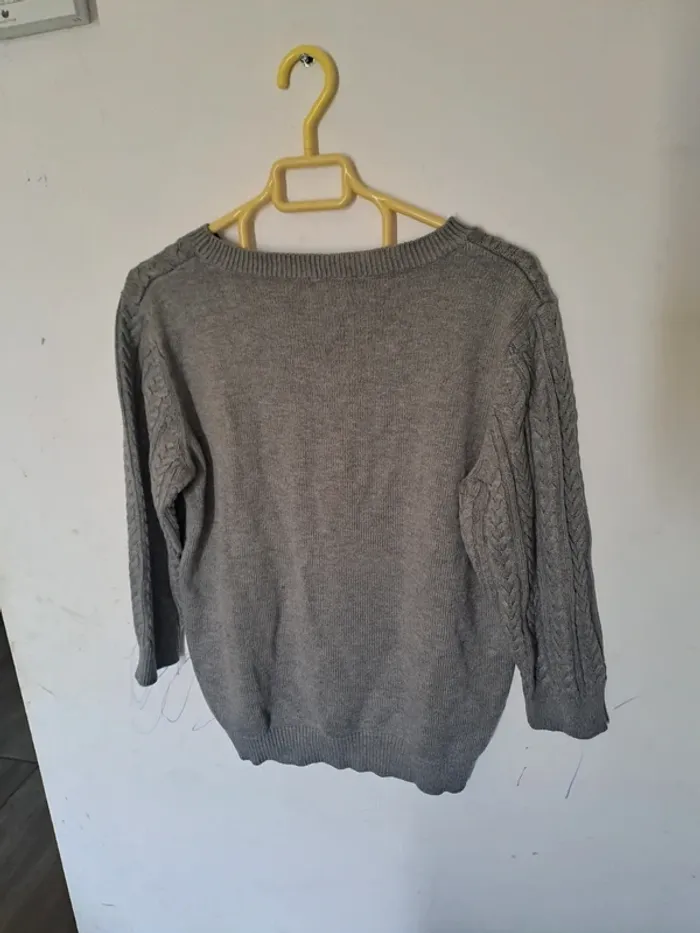 Pull gris tressée H&M Taille L - photo numéro 8