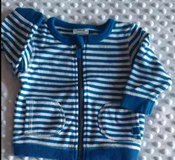Gilet rayé blanc et bleu tape à l'œil 3 mois