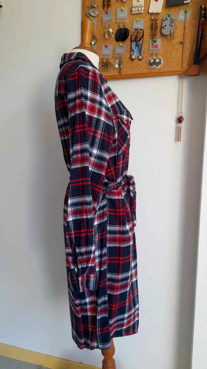Robe chemise à carreaux manches longues Kiabi taille 42 - photo numéro 4