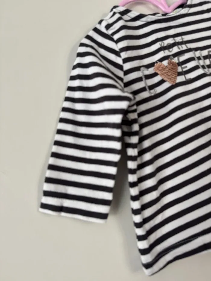👚 haut manche longue - bébé fille / 6 mois - 68 cm - tape à l’œil - bon état - 109% coton - photo numéro 2