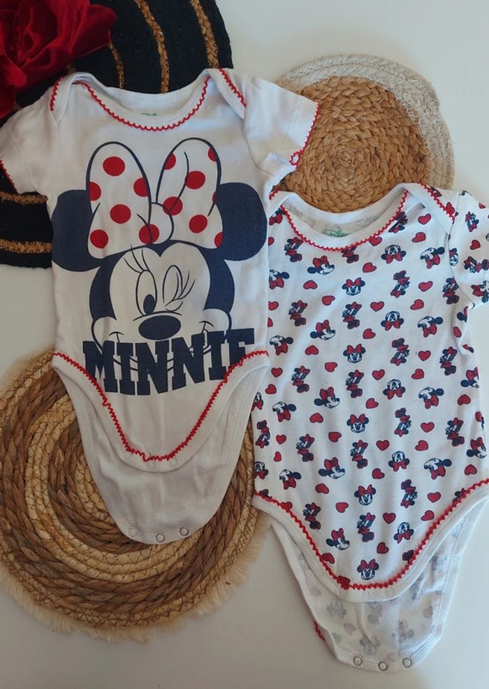 Lot bodys manches courtes fille Minnie Disney