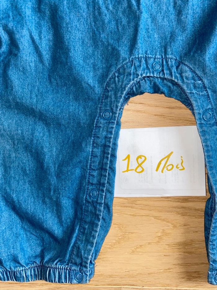 Salopette jeans souple 18 mois mixte - photo numéro 3